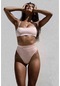 Pembe Ince Ip Askılı Büstiyer Mayo Bikini Takım Pembe