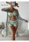Yaz Bayan Moda Bikini Üç Parçalı Set - Yeşil - Wr409433