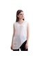 Kadın Beyaz V Yaka Cep Ve Yırtmaç Detaylı Bluz Slf1246-Beyaz