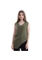 Kadın Yeşil V Yaka Cep Ve Yırtmaç Detaylı Bluz Slf1246-Yeşil