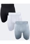 Malabadi Siyah Beyaz Gri 3 Lü Paket Erkek Uzun Paçalı Modal Boxer