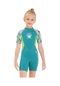 Çocuk Dalgıç Kıyafeti Kısa Kollu Güneş Koruyucu Şık Mayo Yeşil Xxl