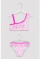 Penti Çok Renkli Kız Çocuk Parlak Kelebek Desenli Tek Omuz Bikini Takımı