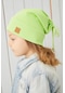 Kız Bebek Çocuk Fıstık Yeşil Şapka Bere El Yapımı Rahat Cilt Dostu %100 Pamuklu Kaşkorse -7228 - Yeşil