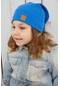 Kız Bebek Çocuk Mavi Şapka Bere El Yapımı Rahat Cilt Dostu %100 Pamuklu Kaşkorse - 7220 - Mavi