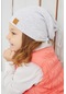 Kız Bebek Çocuk Melanj Şapka Bere El Yapımı Rahat Cilt Dostu %100 Pamuklu Kaşkorse -7215 - Gri
