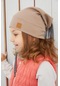 Kız Bebek Çocuk Şapka Bere El Yapımı Rahat Cilt Dostu %100 Pamuklu Kaşkorse -7216 - Sütlü Kahverengi