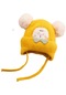 Kku-oi Sarı Kış Kalınlaşmış Kulak Koruyucu Örme Şapka Çocuk Şapkası