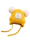 Xcj Yün Şapka Kalınlaştırılmış Kulak Koruyucu Örme Şapka Sarı