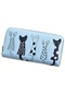 Kedi Desenli Madeni Para Cüzdanı Eğlence Cüzdanı Kart Sahipleri Çanta Pu Deri Kadın Cüzdanı Açık Mavi