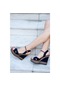 Fox Shoes Siyah Kadın Dolgu Topuklu Ayakkabı 9674070905