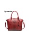 Bayan Moda Vintage Desen Çanta - Kırmızı - Wr0402201