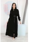 Genç Kız Siyah Uzun Boydan Tesettür Ferace Elbise