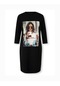 BULALGİY Kadın Siyah Baskılı Elbise - BGA735684 - Siyah