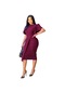 Ikkb2024 Kadın Yaz Yeni Stil Düz Renk Yüksek Bel Mizaç İşe Gidip Gelme Lotus Kollu Ofis Avrupa Ve Amerikan Elbise - Bordo