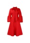 Puf Kol Kadın Giyim Askısı Büyük Etek Yüksek Bel Elbise - Büyük Kırmızı