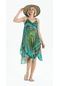 Askılı Vual Afrodit Kısa Elbise Yeşil 6074