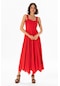 Askılı Vual Emel Uzun Yazlık Elbise Kırmızı Krmz-kırmızı