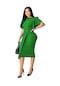 Ikkb Kadın Yazlık Yeni Düz Renkli Yüksek Bel Temperament Elbise Parlak Yeşil