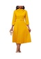 Ikkb Sonbahar Ve Kış Dokuz Çeyrek Kollu Elbise Sarı