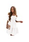 Ikkb Yeni Yazlık Belden Piliseli Elbise Beyaz