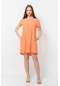 Kadın Aerobin Kumaş Yazlık Elbise Orange Rengi-Orange