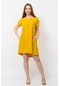 Kadın Aerobin Kumaş Yazlık Elbise Sarı Renk-Sarı