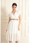 Modaplaza Kadın Kemerli Elbise 1338- Beyaz K23MCZB1338ELBSBEYAZ