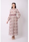 Violevin Er-cool Kadın Kemerli Şifon Elbise 8025-25-gülkurusu