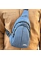 Burgos Unisex 3 Bölmeli Su Geçirmez Çapraz Askılı Bel Omuz Çanta Göğüs Günlük Bodybag M2 Mavi