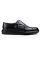 Deery Hakiki Deri Siyah Çift Tokalı Comfort Günlük Erkek Ayakkabı-Siyah
