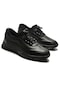 Fancy Erkek Siyah %100 Deri Bağcıksız Streçli Model Günlük Casual Ayakkabı