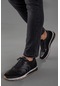 Hakiki Deri Çavuş Model Renkli Taban Siyah Erkek Casual Ayakkabı-2200-SIYAH
