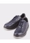 Hakiki Deri Lacivert Bağcıklı Erkek Spor Ayakkabı-Füme (521651310)
