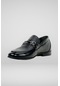 MORVEN  Erkek Siyah Classic Tokalı Poli Taban Ayakkabı