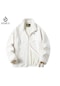 Erkek Polar Ceket Dik Yaka Kalınlaştırılmış Ceket Beyaz