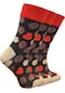3 Çift Erkek Çorap Renkli Kahve Kalp Desenli Soket Erkek Çorabı