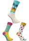 3 Çift Erkek Çorap Renkli Soket Erkek Çorabı (003)