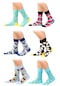 6'lı Organik Pamuklu Dikişsiz Erkek Çok Renkli Desenli Çorap (448387582)