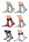 6'lı Organik Pamuklu Dikişsiz Erkek Çok Renkli Desenli Çorap (448387586)