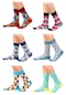 6'lı Organik Pamuklu Dikişsiz Erkek Çok Renkli Desenli Çorap (448387623)