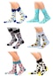6'lı Organik Pamuklu Dikişsiz Erkek Çok Renkli Desenli Çorap (448387640)