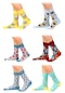 6'lı Organik Pamuklu Dikişsiz Erkek Çok Renkli Desenli Çorap (448387656)