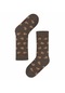 Fundaze Kedi Desenli Çorap Kahverengi Standart