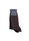 Kahverengi - Lacivert 2'Li Soket Çorap Füme Gri (532077615)-Std