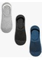 Koton 3'lü Sneaker Çorap Seti Çok Renkli Gri 3sam80213aa 3SAM80213AA040