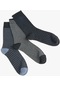 Koton Çizgili 3'lü Soket Çorap Seti Çok Renkli Lacivert 4sam80032aa 4SAM80032AA616