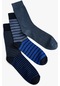 Koton Çizgili 3'lü Soket Çorap Seti Multıcolor 4wam80332aa 4WAM80332AAMIX