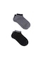 Mavi - 2Li Gri Siyah Patik Çorap Seti 090273-15903 Siyah