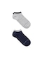 Mavi - 2Li Siyah Gri Patik Çorap Seti 090273-25723 Lacivert